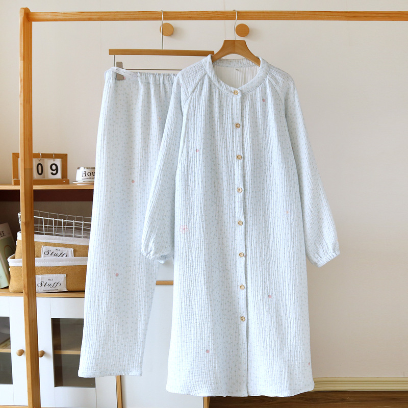 Four-Layer Gauze Maternity Clothing Autumn and Winter Postpartum Thickened Pure Cotton Gauze Hospital Delivery Gown Set Maternity Pajamas Four-Layer Gauze Maternity Clothing Autumn and Winter Postpartum Thickened Pure Cotton Gauze Hospital Delivery Gown Set Maternity Pajamas