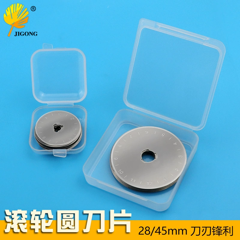 28mm45mm с шкалой маленький круглый лезвие для резки кожи вращающееся колесо ткани нож для резки бумаги лезвие круглый ролик