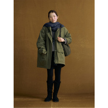 时简 时髦率性风 细纹高密棉感派克羽绒服冬季蓬松保暖外套52656