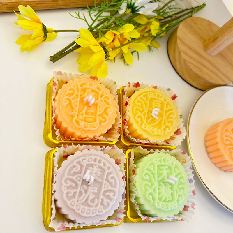 中秋の月餅香薫ろうそくの祝日のお土産の雰囲気感diy創意プレゼントの形のろうそくの祝日の卸売り|undefined