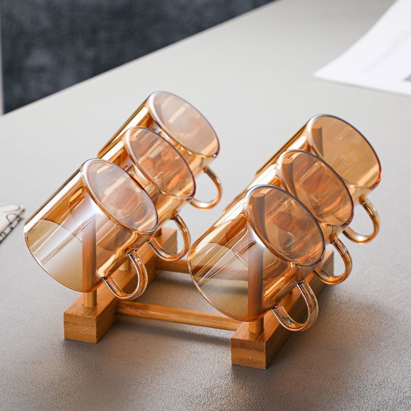 120ml 작은 찻잔 6개 + 컵홀더(앰버골드)