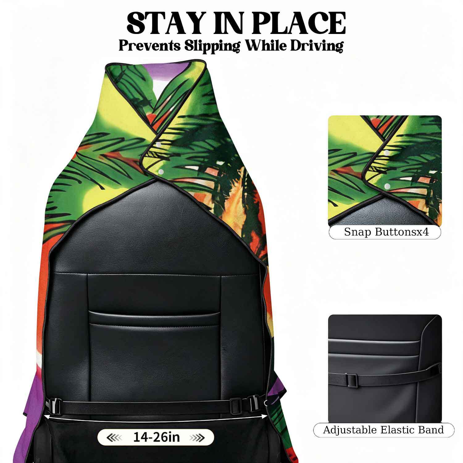 Printed bath towel and car seat cover 2-in-1, ultra-fine fiber outdoor beach and car dual-use universal seat cushion