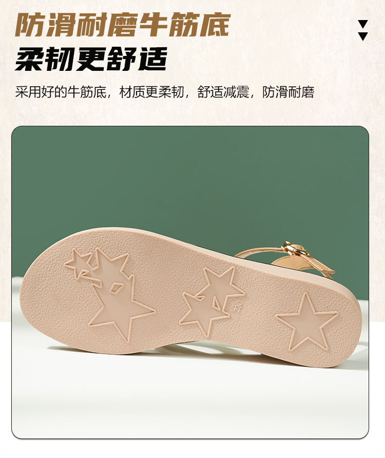 Sandal nữ quai chữ V đế bệt mềm hở mũi thoáng khí — màu đen chi tiết 8