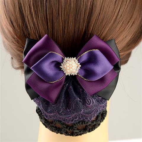 Professional Headwear Accessory Korean Hairstyle Elegant Nurse Bank Hotel Female Staff Work Braid Net Hat Hair Clip