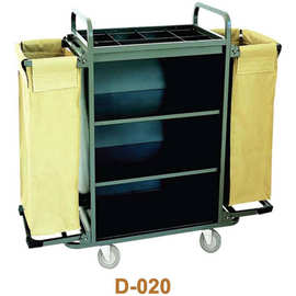 批发超宝D-020全金属喷塑房口车酒店服务车布草车清洁车手推车