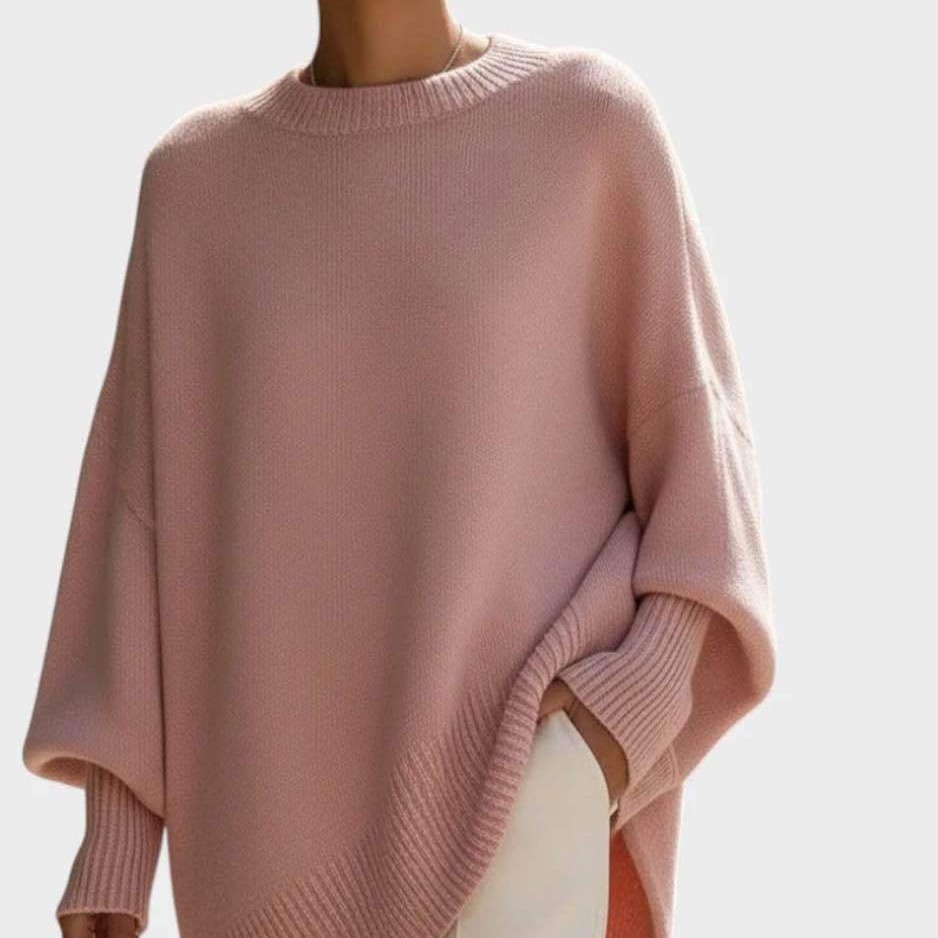 Damen-Pullover Herbst/Winter 2026: Rundhalsausschnitt, gestrickt, locker geschnitten, einfarbig_voghion.com
