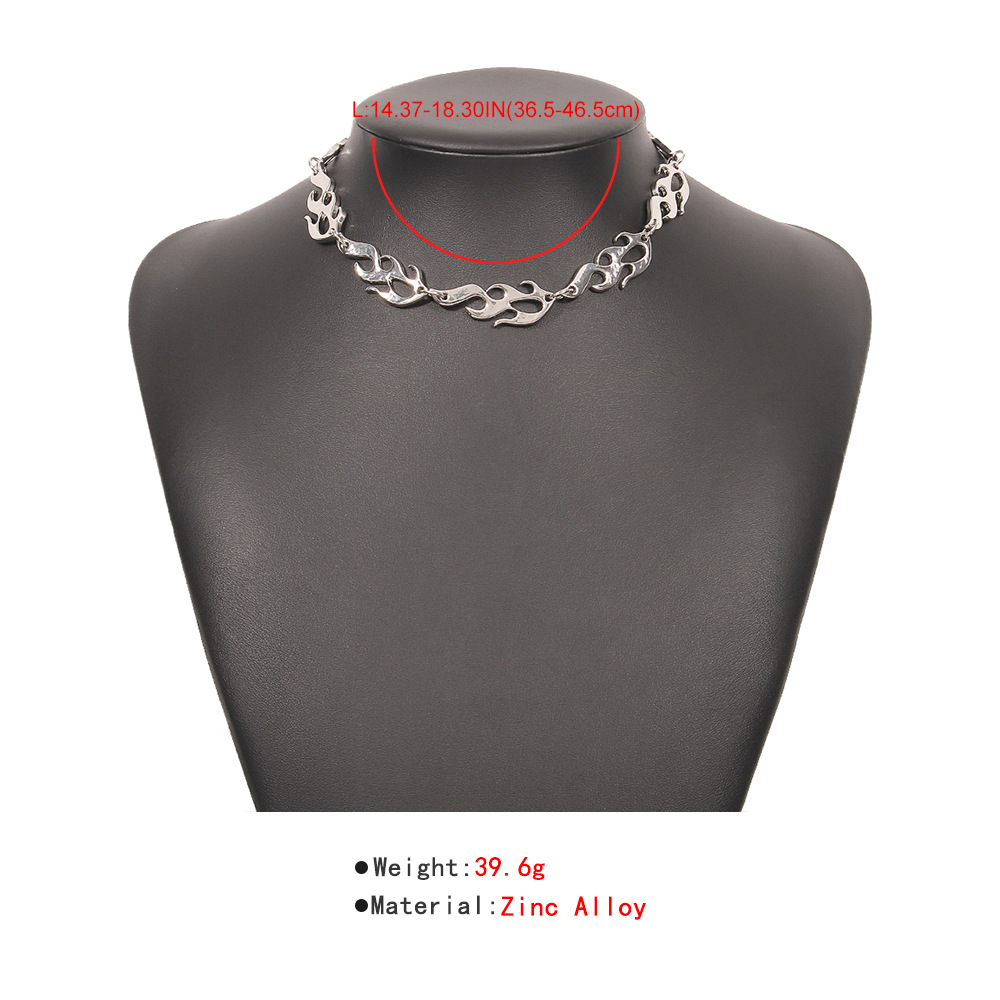Hip-hop Flame Shape Geometric Alloy Necklace display picture 5