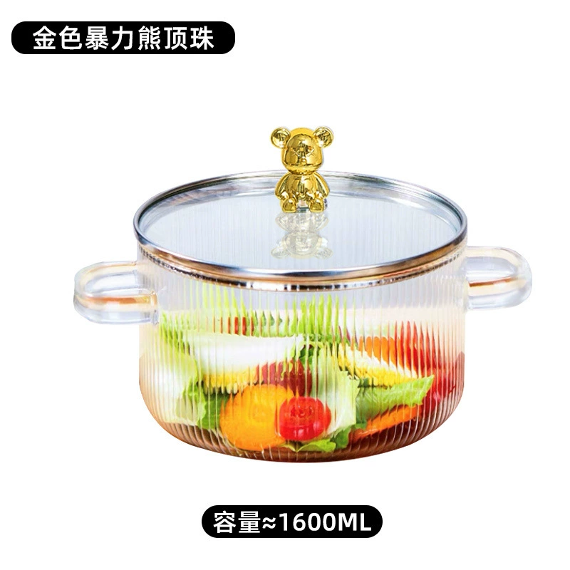Каменная посуда? wait careful: It says high borosilicate glass pot open flame gas direct burning multifunctional instant noodles bowl double ear soup pot stew pot factory foreign trade