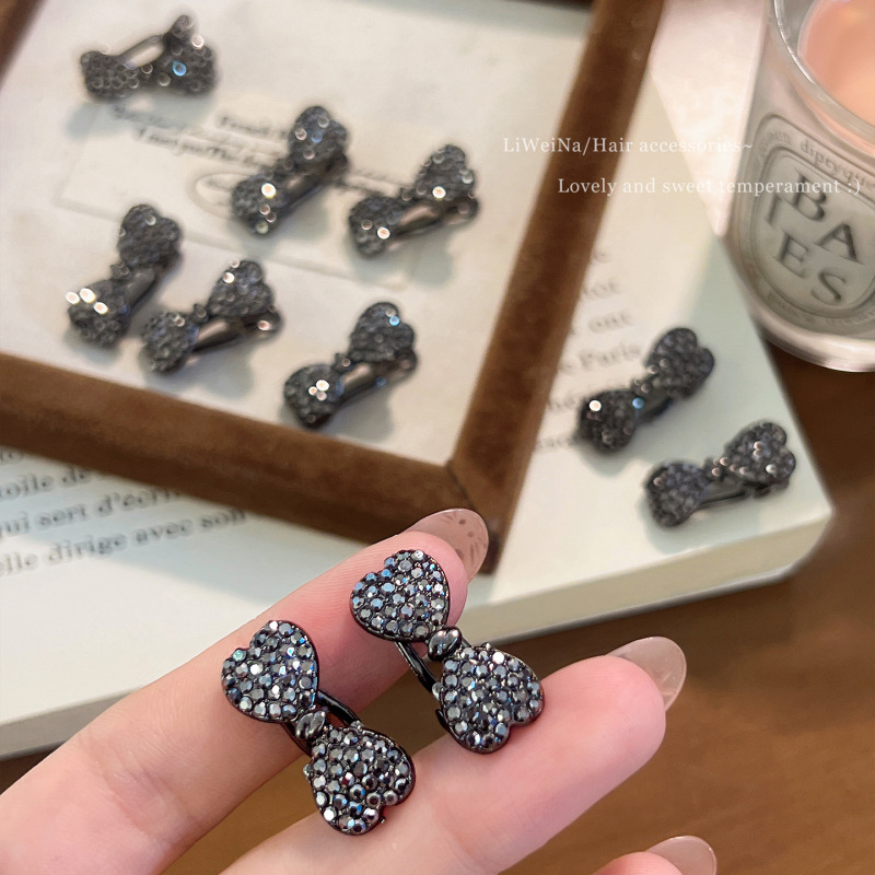小号迷你刘海发夹侧边头发夹子发卡精致小巧水钻蝴蝶结女发卡头饰|undefined