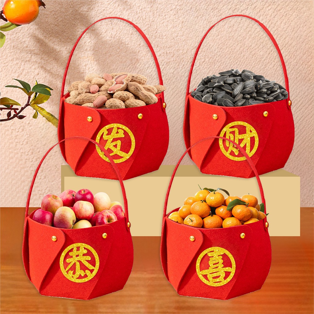 Nuevo Festival de Primavera Nochevieja fiesta decoración canasta de mano Año Nuevo escritorio de Año Nuevo decoración canasta de productos de Año Nuevo