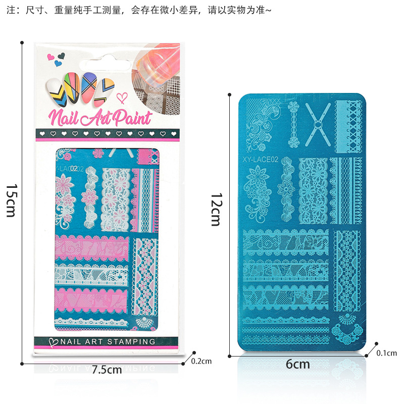 Impresión de acero de manicura con película azul de acero de encaje de transferencia de plantilla de impresión de encaje herramientas de manicura