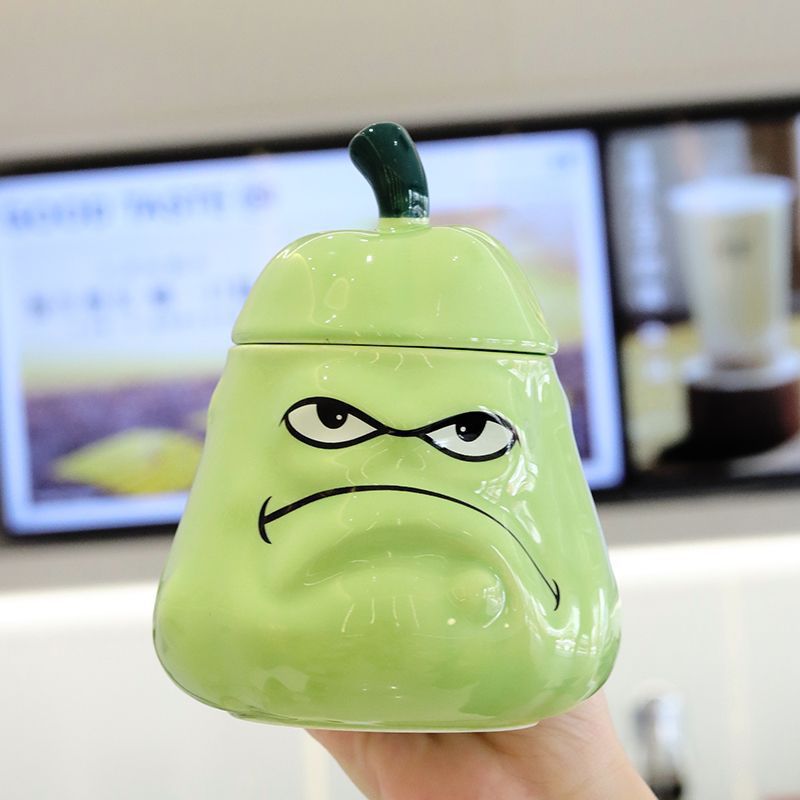 ll窝瓜水杯倭瓜马克杯女奇奇怪怪创意不生气陶瓷苦瓜搞怪杯