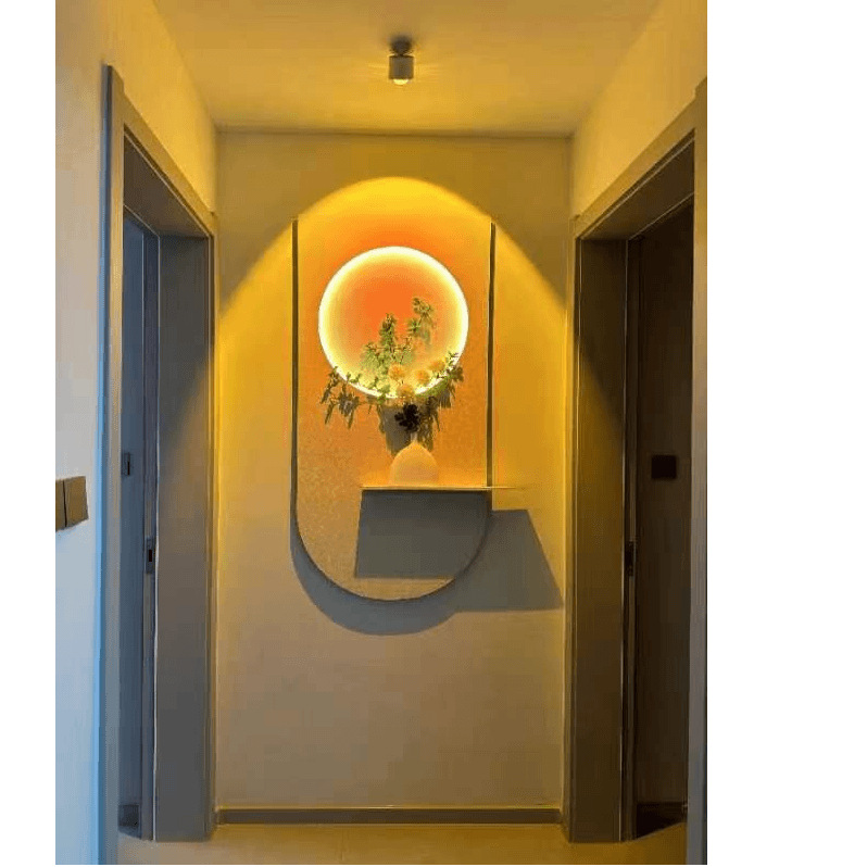 Cream Style Entrance Hall Decorative Painting Sunset Lamp Painting Corridor Aisle Sandstone Modern Three-Dimensional Texture Painting Light Painting