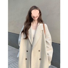 赫本风呢子大衣女中长款2025秋冬新款韩版洋气感小个子毛呢外套女