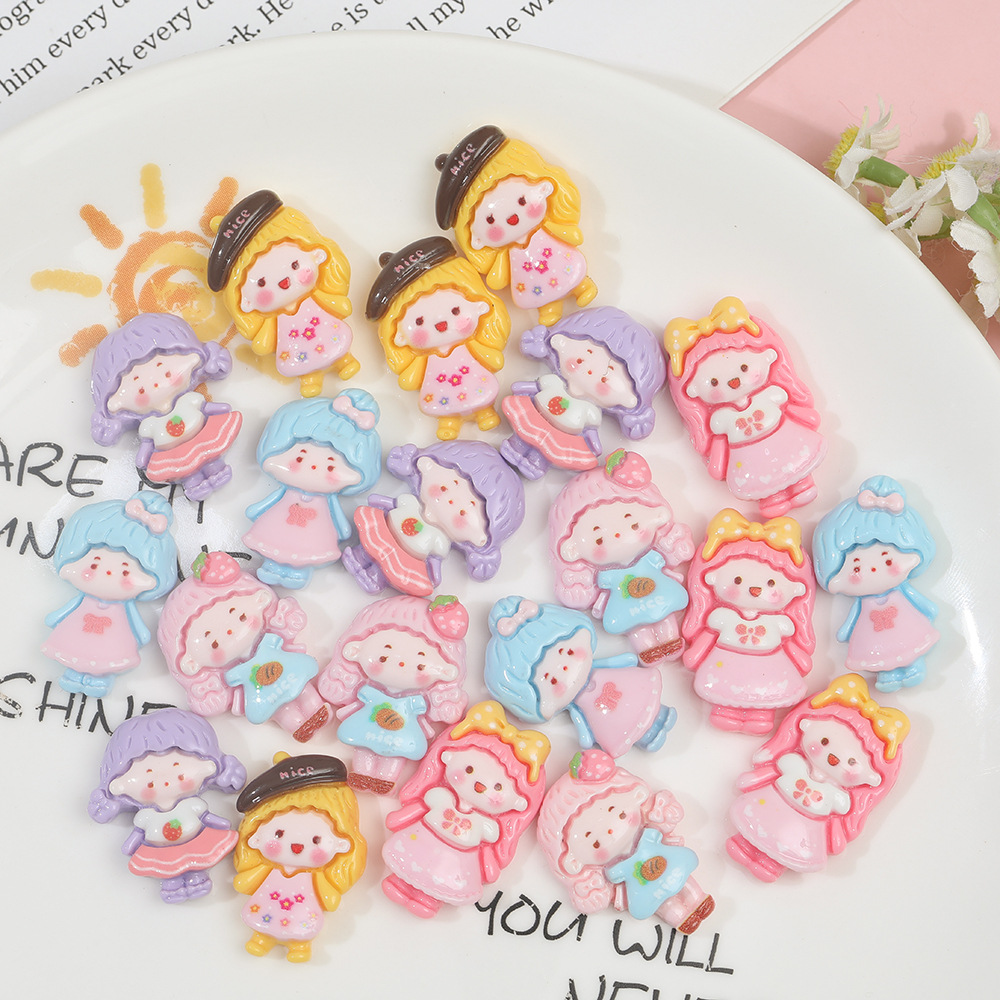 Dibujos animados miniatura moda chica resina accesorios DIY crema pegamento horquilla teléfono móvil Shell agujero zapatos y otros materiales al por mayor