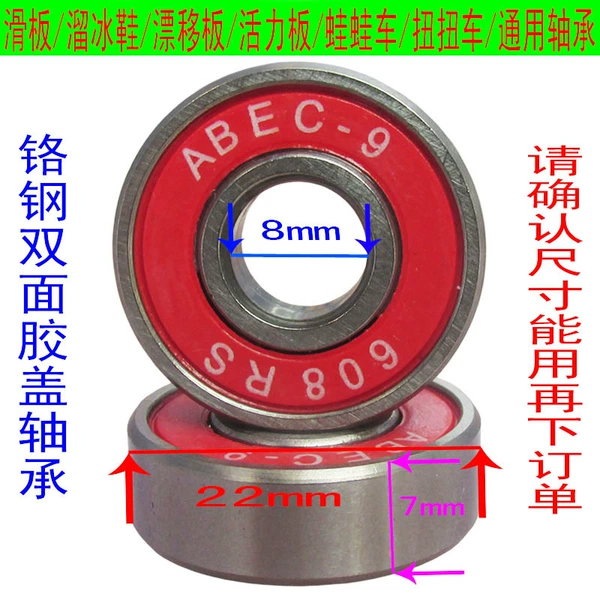 Chrome Steel Red Double Rubber Cover 608RS-9 Bearing