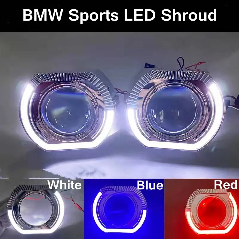 3,0 versión deportiva nueva guía de luz cubierta integrada gran tesoro lente cubierta decorativa luz escudo LED caballo Ángel ojo luz diurna