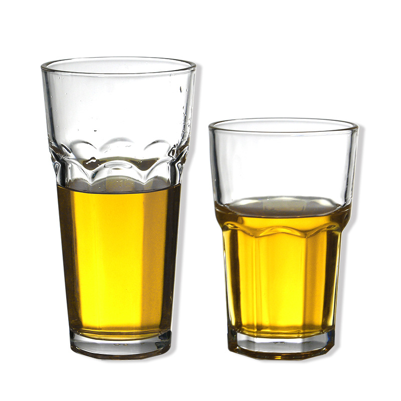 Vidrio octogonal taza de agua gruesa taza de jugo de gran capacidad 470ml hogar KTV bar cerveza vidrio