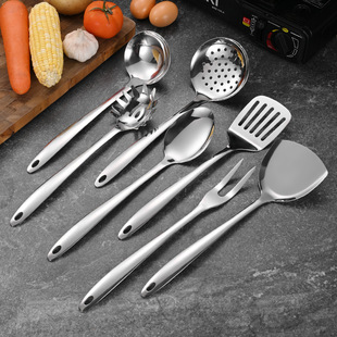 Wholesale stainless steel kitchenware suit spatula stir-fry shovel spoon soup spoon colander powder steak spatula household cooking utensils