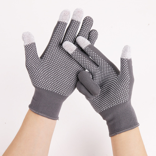 Touchscreen Glove for Men and Women, Thin Nylon Elastic Anti-Slip Five-Finger Cycling Work Safety Protective Glove