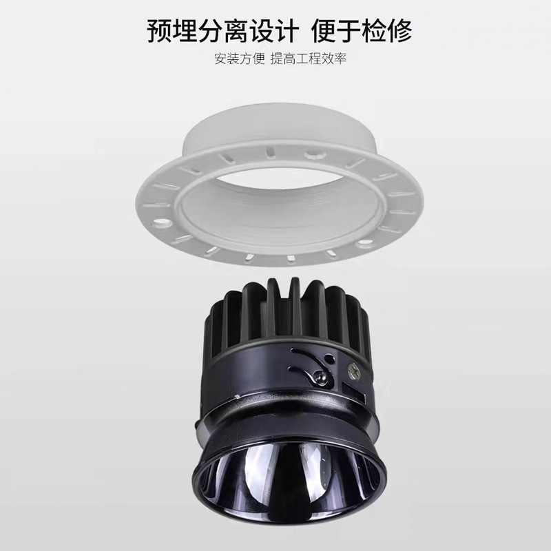 incrustado sin marco cob lámpara de foco sala de estar anti-deslumbramiento espectro completo incrustado techo sin lámpara principal montaje oculto colina