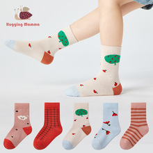 斑比儿童袜秋新款女童中筒棉袜无骨公主袜女孩短袜学生袜吸湿排汗