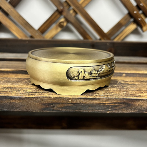 Copper base, brass landscape base, pure copper, all copper, can be matched with Baifu cylinder, brass rice cylinder, cornucopia ornaments