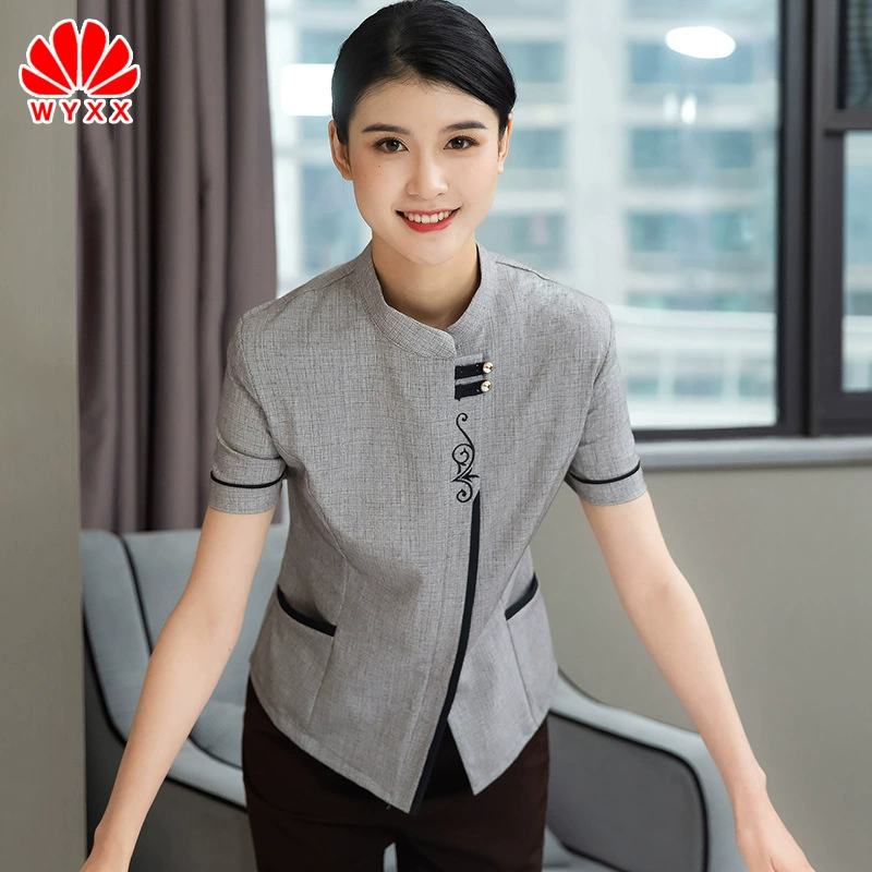 Чистка одежды с коротким рукавом КТВ гостиничный номер имущество больницы уборщик тетя Рабочая одежда отель Рабочая форма женщина