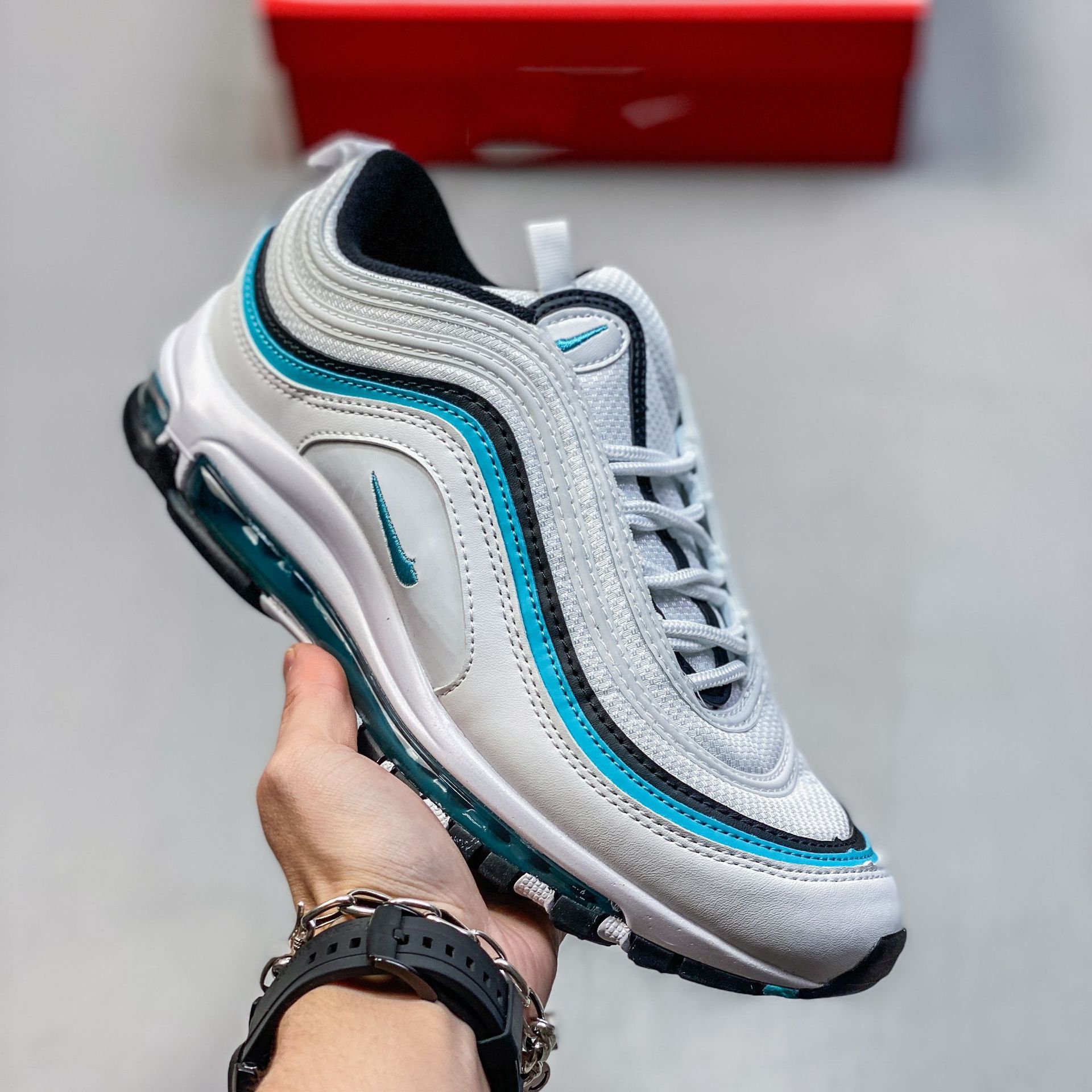 Pure original Max 97 retro bala reflectante cojín de aire zapatos para correr amortiguación transpirable todo fósforo ocio deportes zapatos de moda hombres y mujeres