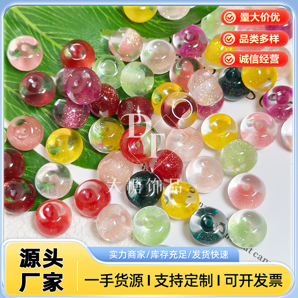 New Sugar Heart Apple Loose Beads DIY Bracelet Jewelry Clothing Accessories Buttons Small Drip Accessories Materials