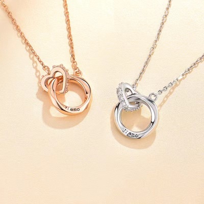 Caroline new pattern fashion heart-shaped Mobius lovers Necklace love Twill lady Pendant 520 gift