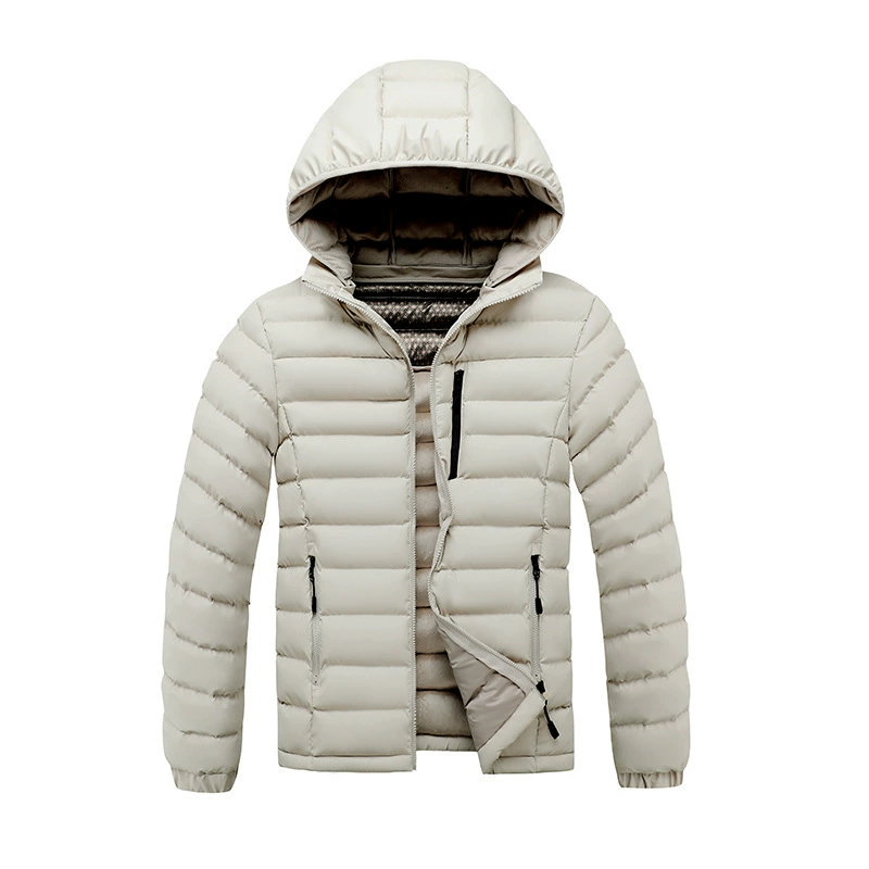 Sanjianfeng Одежда Мужская хлопковая куртка 2024 Зима Корейский стиль Slim Fit Съемный капюшон Повседневный трендовый топ в рубчик.