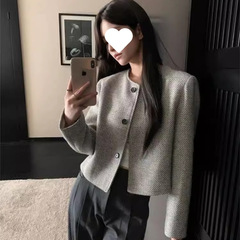 复古小香风外套女春秋高级感名媛千金小个子休闲显瘦短款上衣开衫