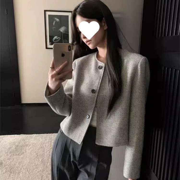 复古小香风外套女春秋高级感名媛千金小个子休闲显瘦短款上衣开衫|undefined