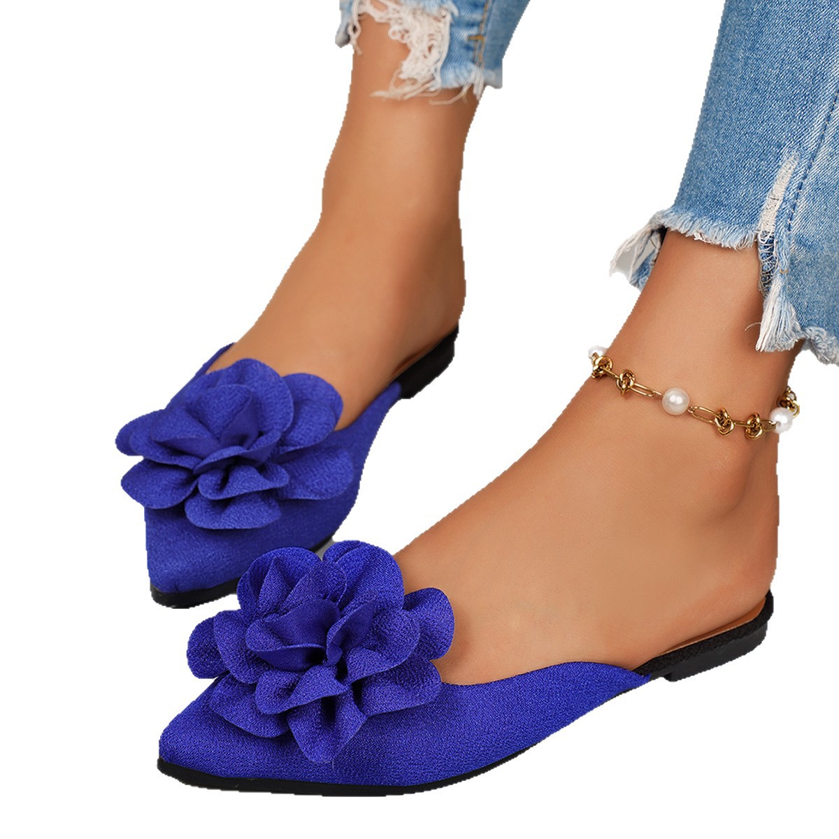 Women's Flat Slippers Floral Patterns Plus Size Lightweight Closed Toe Design Suitable For Summer_voghion.com
