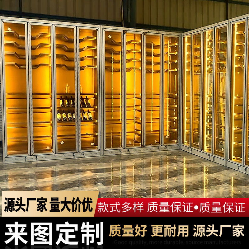 Foshan European Classy Custom Stainless Steel Wine Cabinet House Club Red Wine Cabinet Display Cabinet Cigar Cabinet Wine Cellar