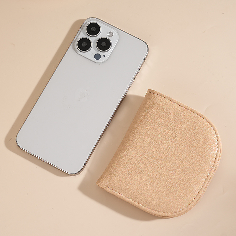 Nuevo medio círculo mini mujer simplista simplista cartera compacta multi-tarjeta de color sólido multi-cartera de cambio corta