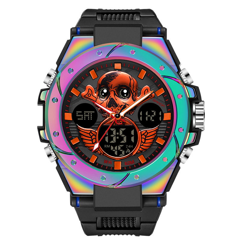 SANDA 6087 colorido multifuncional impermeable reloj deportivo electrónico Generación de comercio electrónico reloj luminoso mágico