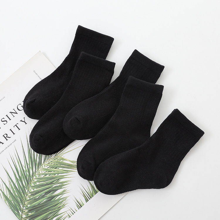 ML19-915 solid color functional socks black