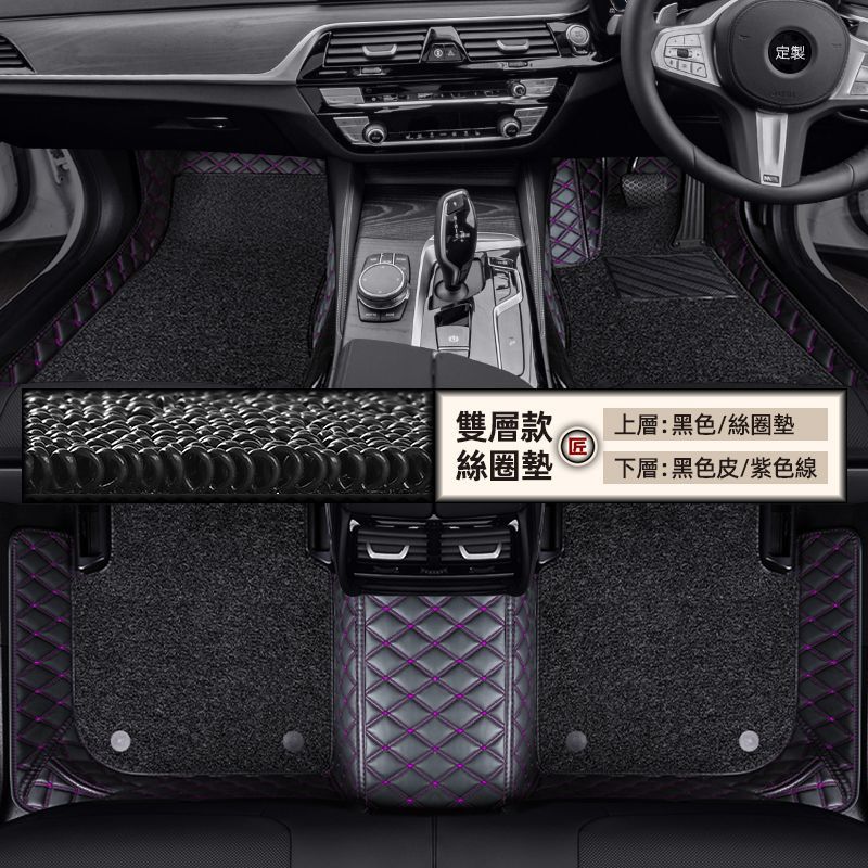 Hand Drive: Shiyong Universal Foot Pad - double-layer-silk-loop-mat-black-leatherpurple-line-black-silk-loop