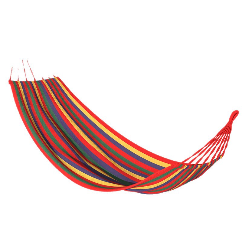 Thickened Hammock Swing, Striped Coffee‑Colored Rocking Bed, Oversized Anti‑Tip Design For Picnics And Camping, Children’s Drop‑In Net Bed_voghion.com