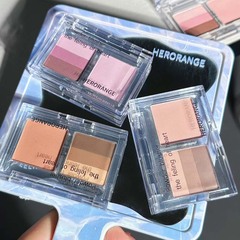 HERORANGE~Double-match four-color eye shadow palette, earth color, multi-use eye shadow and blush for lazy people, gradient natural matte low