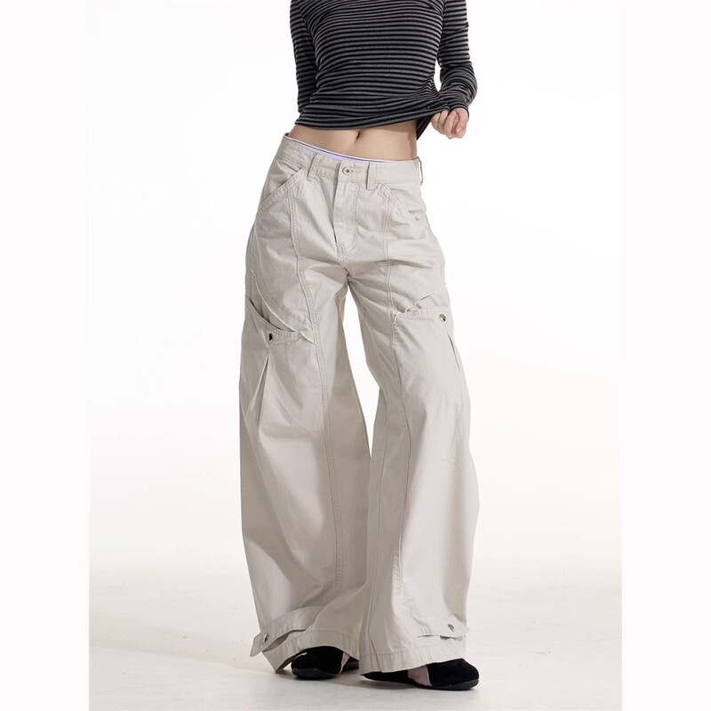 American Retro Spicy Girl Design Curved Casual Pants Unisex 2025 New Trendy Brand Loose Slimming Versatile Long Pants