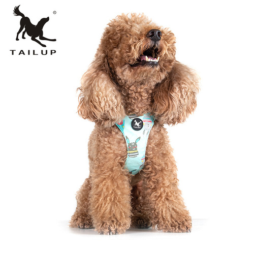 Dog supplies small dog fashion cartoon harness Teddy VIP outing traction twill vest Japanese and Korean style