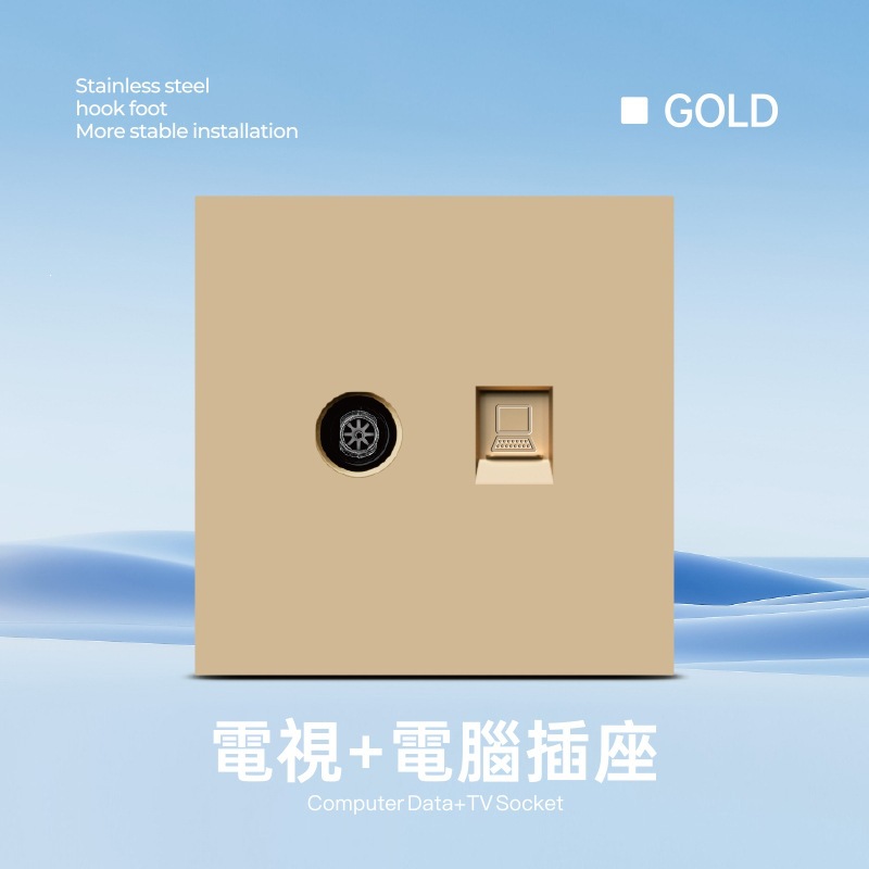 Interruptor y Tomacorriente de Pared Ultrafino Estándar Europeo de Bronce de Estaño y Fósforo Mecánico para Pared image 43