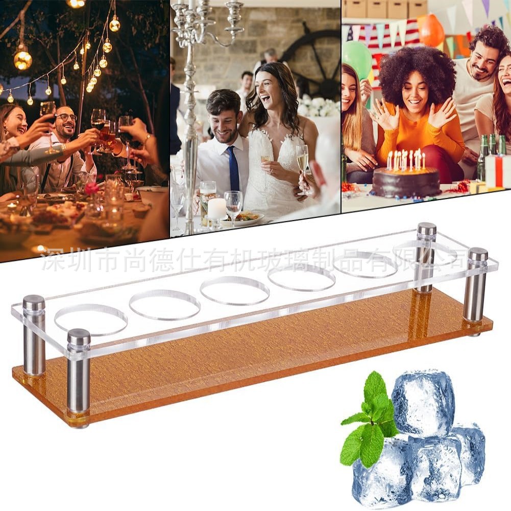 亚克力烈酒杯架 带 6 孔 6