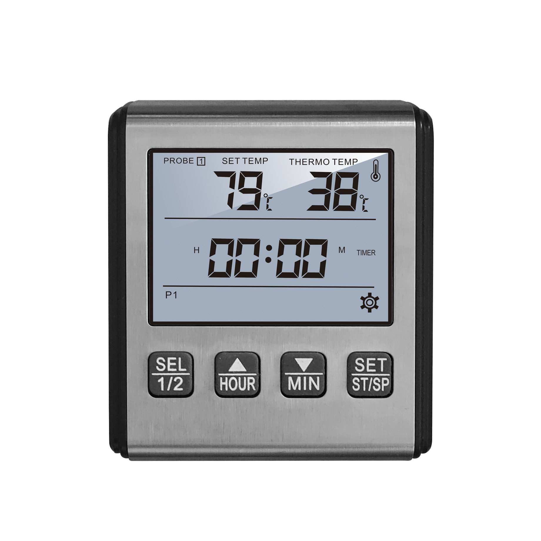 亚马逊无线烤肉温度计 电子烧烤温度计 食品温度计带背光笔夹