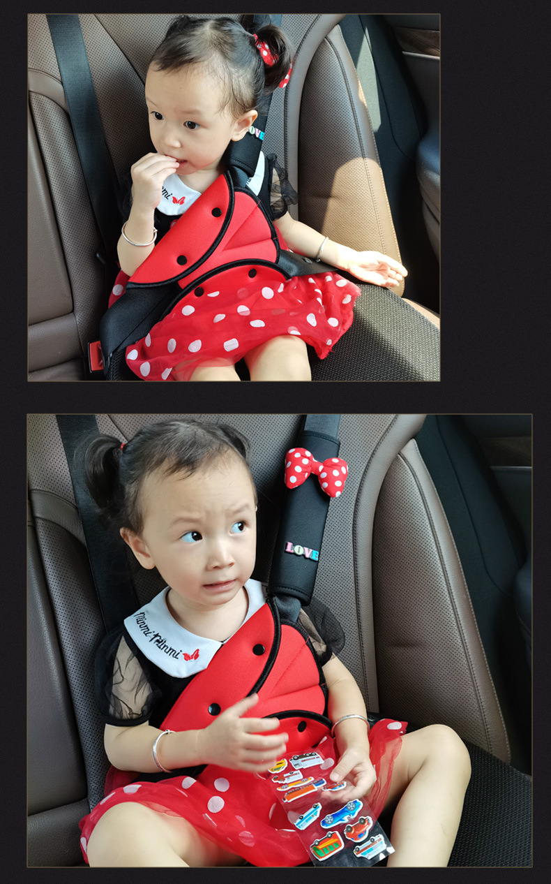 Four-Season Children's Car Seatbelt Adjuster Anti-Neck-Strangling Shoulder Protector Cartoon Shoulder Protector Universal for All Seasons