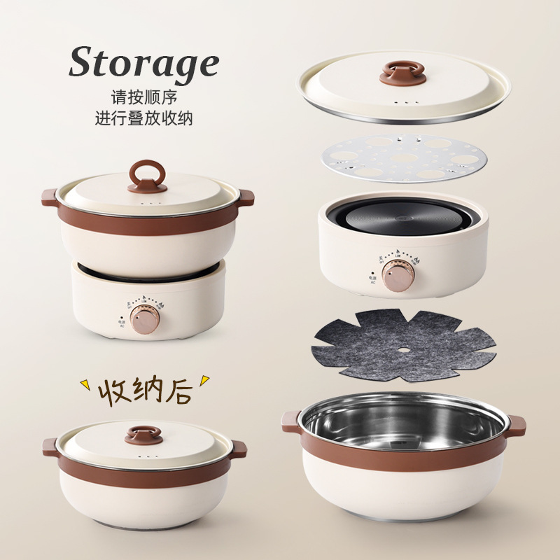 Convenient Electric Cooking Pot Foldableing Electric Hot Pot Dormitory Student Pot Small Electric Hot Pot Travel Business Trip Electric Pot 110V
