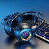 Applicable to ThinkPlus wired USB headphones 7.1 channel RGB lighting head wearing headset laptop headset